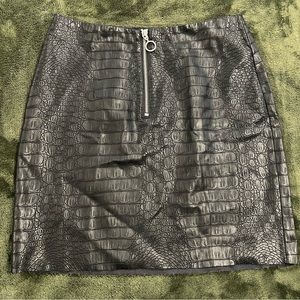 H&M “leather” skirt crocodile pattern